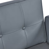 PU Fabric Gray 3-Seat Linen Upholstered Sofa - Omega Lifestyles