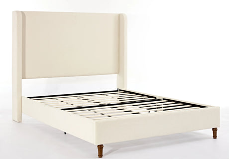 California King Contemporary Boucle Upholstered Bed Frame - Omega Lifestyles