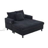 Oversized Corduroy Recliner Sofa With USB Charging - Omega Lifestyles