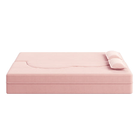 Full Size Folding Corduroy Plush Sleeper Sofa Bed With Pillows - Omega Lifestyles