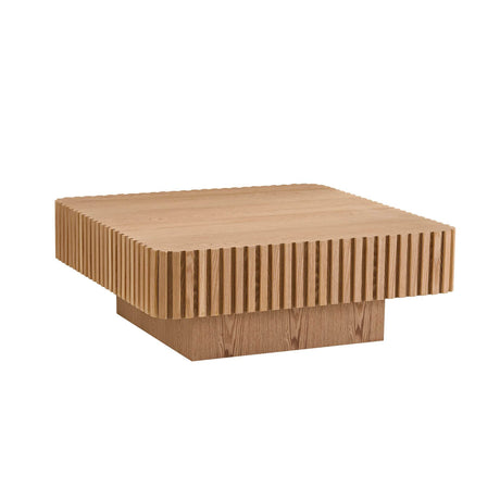 Modern Square MDF Pedestal Coffee Table 35 Inch - Sleep Galleria