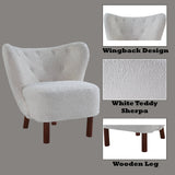 White Teddy Sherpa Wingback Accent Chair - Omega Lifestyles