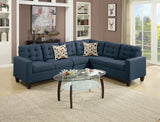 4-Piece Navy Modular Polyfiber Tufted Sectional Sofa Set - Omega Lifestyles