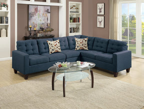 4-Piece Navy Modular Polyfiber Tufted Sectional Sofa Set - Omega Lifestyles