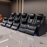 Ultra-Plush Genuine Leather Power Recliner With RGB Lighting - Omega Lifestyles