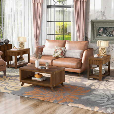 Solid Wood Pine Legs Rectangular Coffee Table - Sleep Galleria