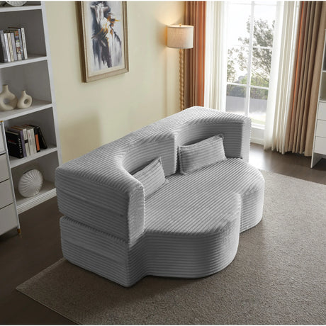 Full Size Plush Corduroy Folding Sleeper Sofa Bed With Pillows - Omega Lifestyles