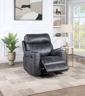 Microfiber Manual Recliner Chair With Stainless Steel Cupholder - Omega Lifestyles