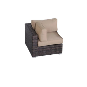 Outdoor 33-Inch Wicker Corner Wedge With Cushions - Omega Lifestyles