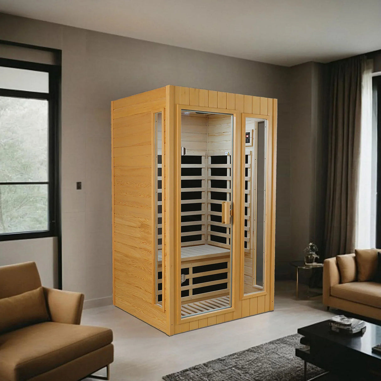 Two-Person Hemlock Far Infrared Indoor Sauna Room - Omega Lifestyles