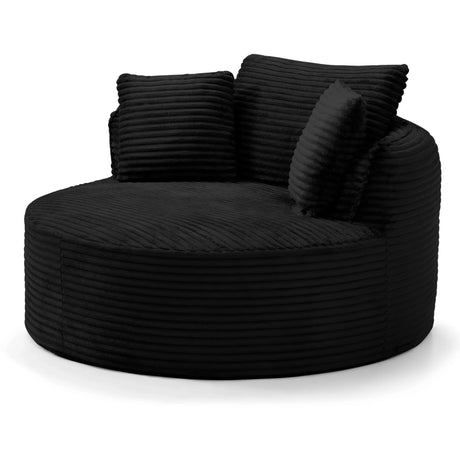 Modern Corduroy Boneless Floor Round Lounge Chair With Pillows - Omega Lifestyles