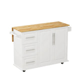 White Kitchen Island Cart With Storage Drawers And Wheels - Omega Lifestyles