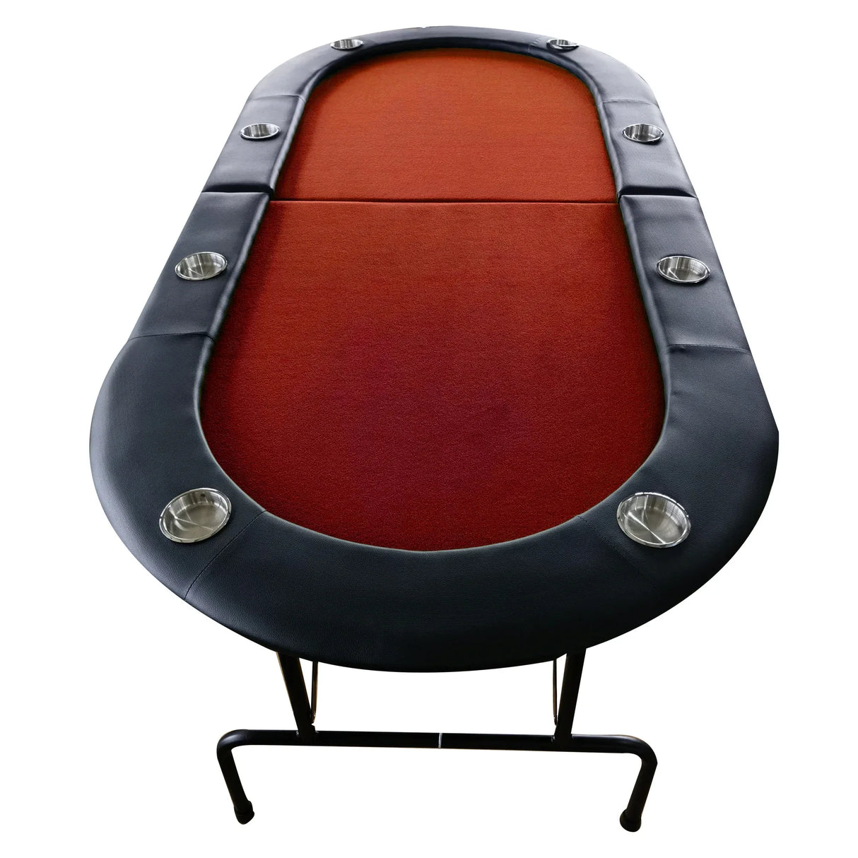 Foldable 73-Inch Red Wood Poker Table With Cup Holders - Omega Lifestyles