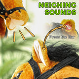 Plush Interactive Spring Rocking Horse With Sounds - Omega Lifestyles