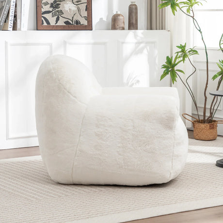 Faux Fur Comfy Bean Bag Chair With Back Support - Omega Lifestyles