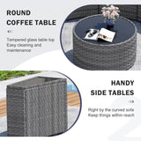 11-Piece Half Moon Outdoor Patio Rattan Furniture Set - Omega Lifestyles