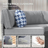 11-Piece Half Moon Outdoor Patio Rattan Furniture Set - Omega Lifestyles