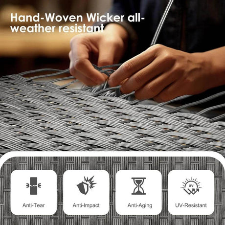 11-Piece Half Moon Outdoor Patio Rattan Furniture Set - Omega Lifestyles