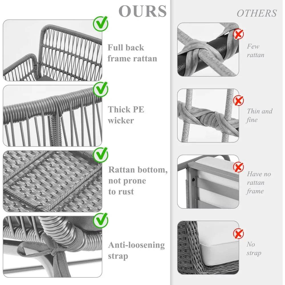 3-Piece Modular L-Shaped Outdoor Patio Furniture Set - Omega Lifestyles