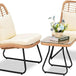 3-Piece Outdoor Wicker Patio Bistro Set With Cushions - Omega Lifestyles