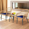 3-Piece Outdoor Wicker Patio Bistro Set With Cushions - Omega Lifestyles