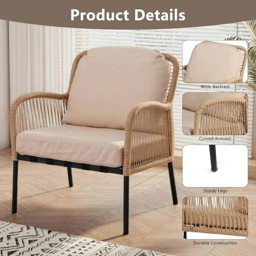 4-Piece Outdoor Patio Furniture Set With Cushions - Omega Lifestyles