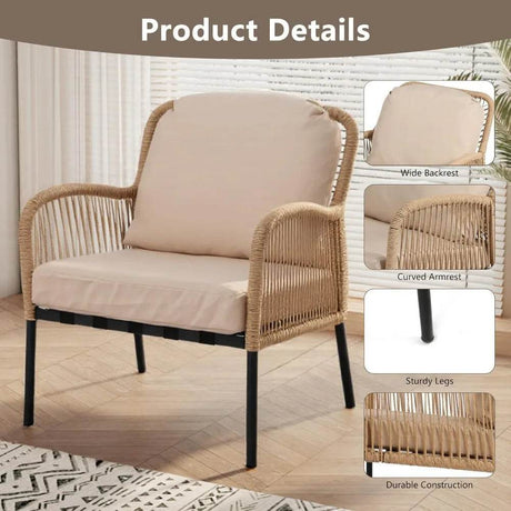 4-Piece Outdoor Patio Furniture Set With Cushions - Omega Lifestyles