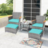 5-Piece Gray Wicker Outdoor Patio Furniture Set - Omega Lifestyles