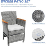 5-Piece Gray Wicker Outdoor Patio Furniture Set - Omega Lifestyles
