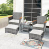5-Piece Gray Wicker Outdoor Patio Furniture Set - Omega Lifestyles