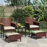 5-Piece Gray Wicker Outdoor Patio Furniture Set - Omega Lifestyles