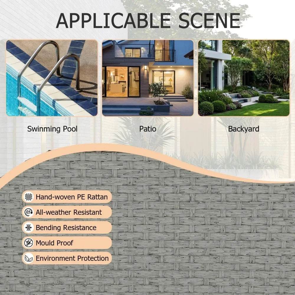 7-Piece All-Weather Wicker Patio Furniture Conversation Set - Omega Lifestyles