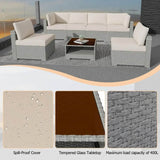 7-Piece All-Weather Wicker Patio Furniture Conversation Set - Omega Lifestyles