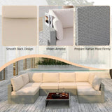 7-Piece All-Weather Wicker Patio Furniture Conversation Set - Omega Lifestyles