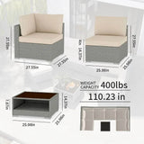 7-Piece All-Weather Wicker Patio Furniture Conversation Set - Omega Lifestyles