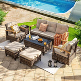7-Piece PE Wicker Outdoor Patio Furniture Set - Omega Lifestyles
