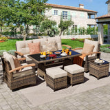 7-Piece PE Wicker Outdoor Patio Furniture Set - Omega Lifestyles