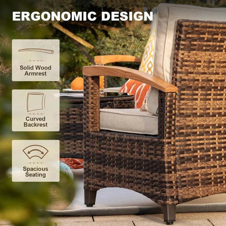 9-Piece Half-Moon Outdoor Patio Furniture Set - Omega Lifestyles