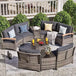 9-Piece Half-Moon Outdoor Patio Furniture Set - Omega Lifestyles
