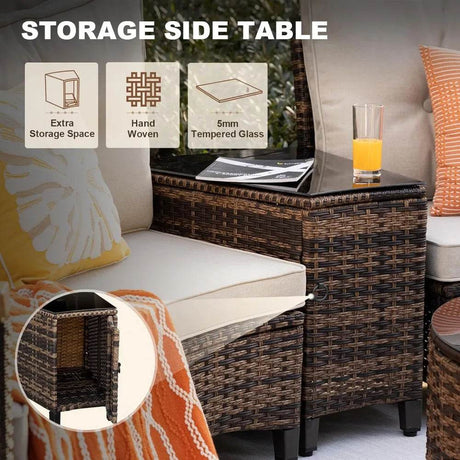 9-Piece Half-Moon Outdoor Patio Furniture Set - Omega Lifestyles