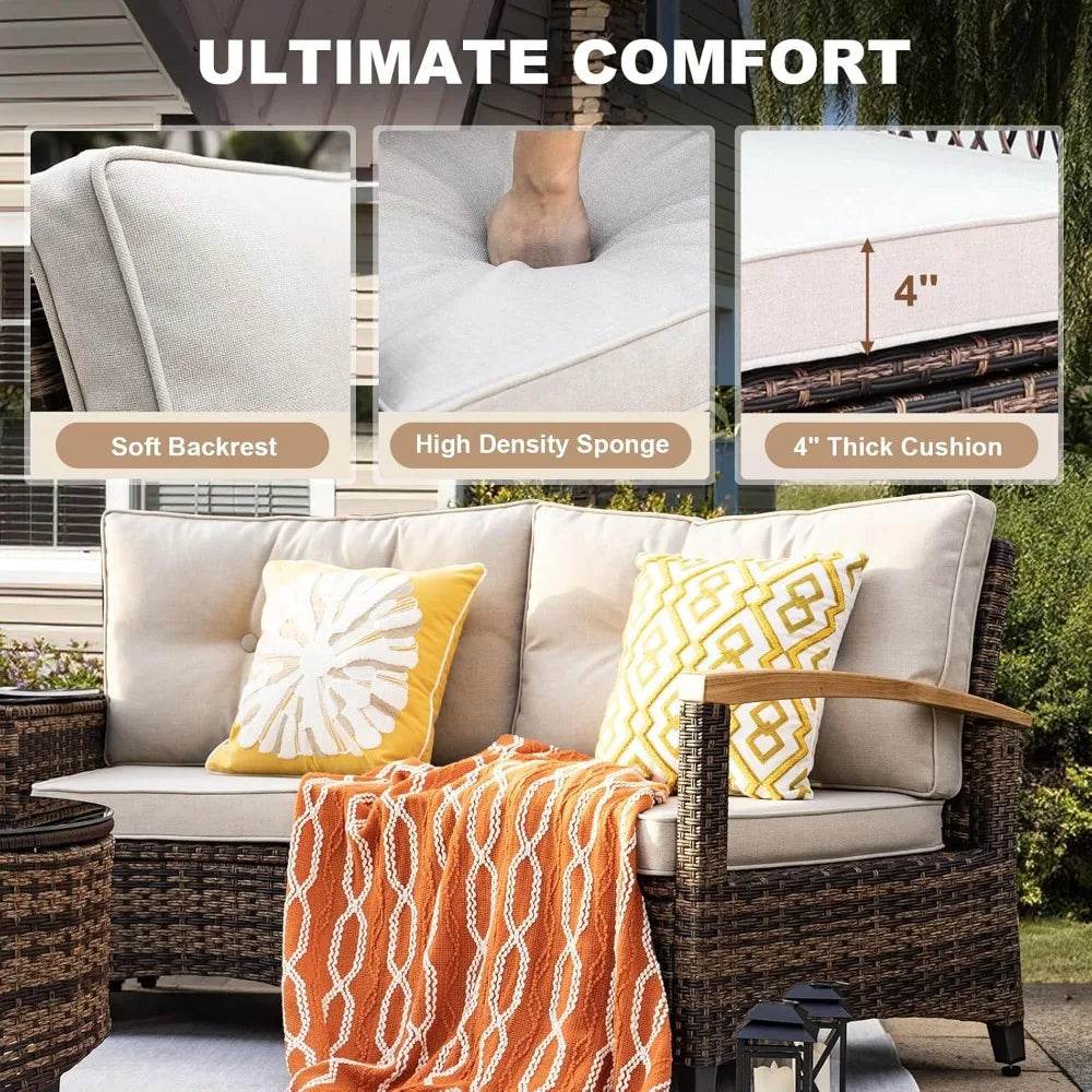 9-Piece Half-Moon Outdoor Patio Furniture Set - Omega Lifestyles