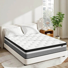 Medium Firm Hybrid 12-Inch Pillow Top Mattress - Omega Lifestyles