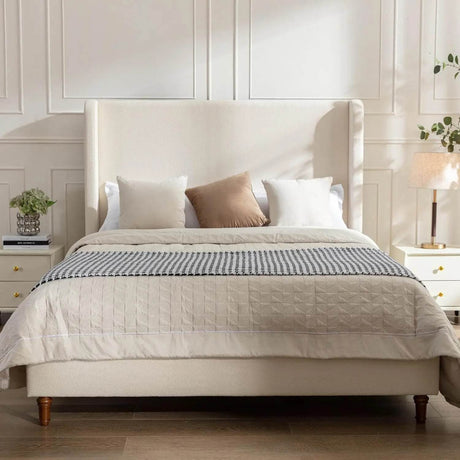 Modern Upholstered Platform Bed Frame - Omega Lifestyles