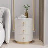 Modern Velvet Upholstered Nightstand With Stone Top - Omega Lifestyles