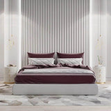 Modern Velvet Upholstered Nightstand With Stone Top - Omega Lifestyles