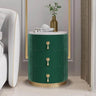 Modern Velvet Upholstered Nightstand With Stone Top - Omega Lifestyles