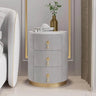 Modern Velvet Upholstered Nightstand With Stone Top - Omega Lifestyles