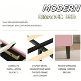 Upholstered Platform Bed Frame With Tufted Headboard - Omega Lifestyles