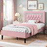 Upholstered Platform Bed Frame With Tufted Headboard - Omega Lifestyles