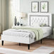 Upholstered Platform Bed Frame With Tufted Headboard - Omega Lifestyles